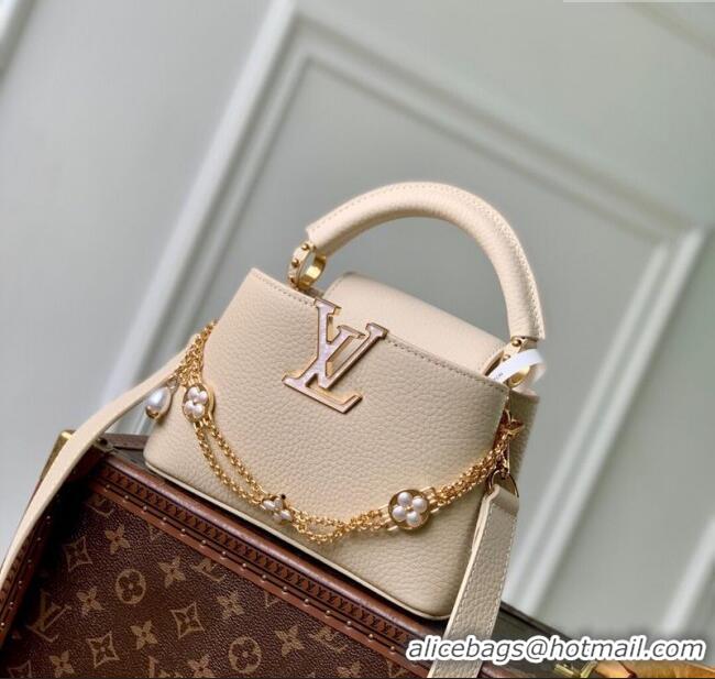 Luxury Discount Louis Vuitton Capucines BB Bag in Taurillon Leather M25862 Quartz Beige 2025