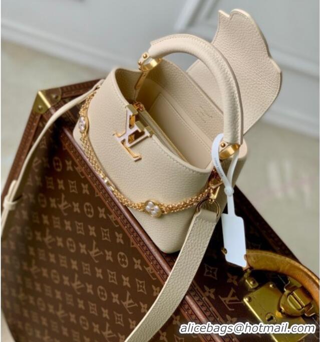 Luxury Discount Louis Vuitton Capucines BB Bag in Taurillon Leather M25862 Quartz Beige 2025
