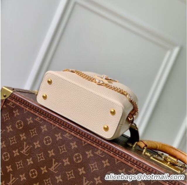 Luxury Discount Louis Vuitton Capucines BB Bag in Taurillon Leather M25862 Quartz Beige 2025