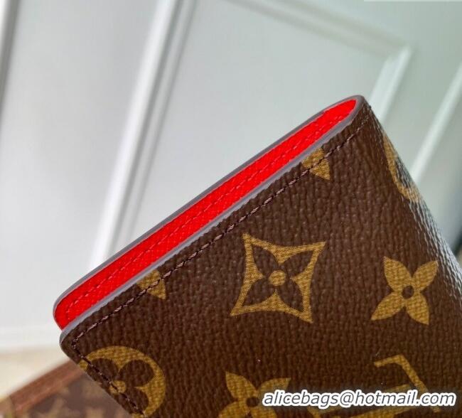 Well Crafted Louis Vuitton Bifold Organizer Wallet in Monogram Canvas M25835 Red 2025
