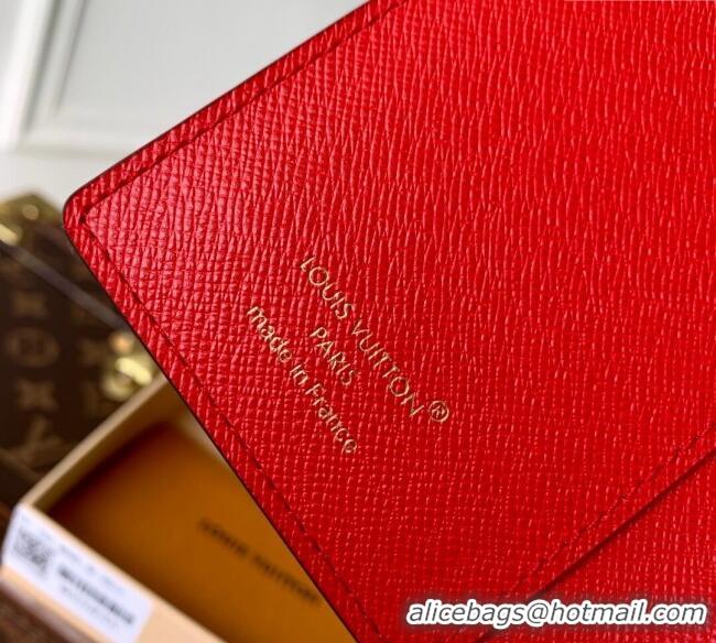 Well Crafted Louis Vuitton Bifold Organizer Wallet in Monogram Canvas M25835 Red 2025