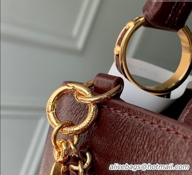 Famous Brand Louis Vuitton Capucines East-West Mini Bag in Leather M25473 Grenat Red 2025