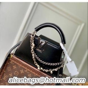 Top Quality Louis Vuitton Capucines East-West Mini Bag in Leather M25473 Black 2025