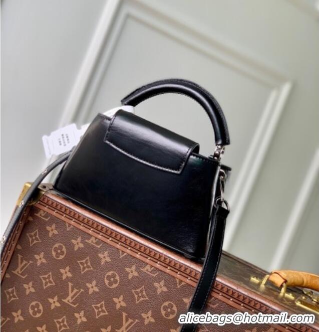 Top Quality Louis Vuitton Capucines East-West Mini Bag in Leather M25473 Black 2025