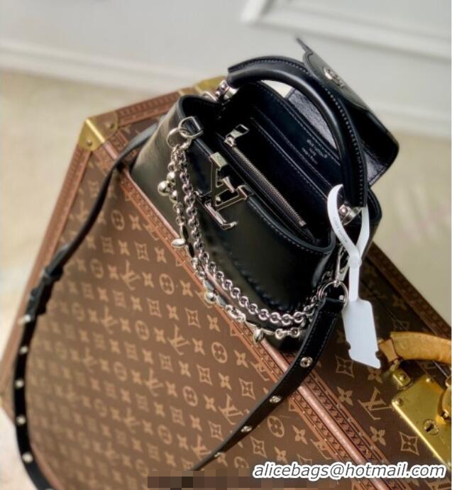 Top Quality Louis Vuitton Capucines East-West Mini Bag in Leather M25473 Black 2025