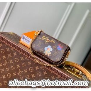Famous Brand Louis Vuitton Mini Pochette Accessoires bag in Vivienne Winter Holiday Printed M15328 2025