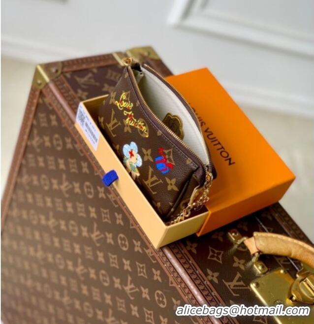 Famous Brand Louis Vuitton Mini Pochette Accessoires bag in Vivienne Winter Holiday Printed M15328 2025