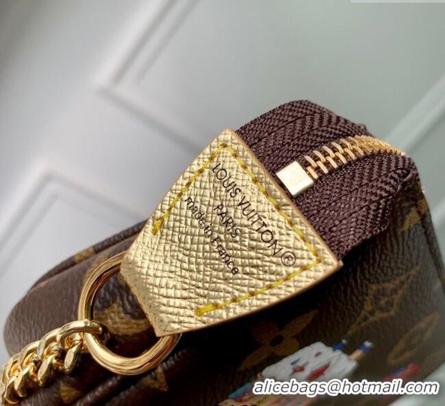 Famous Brand Louis Vuitton Mini Pochette Accessoires bag in Vivienne Winter Holiday Printed M15328 2025