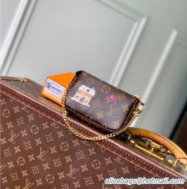 Famous Brand Louis Vuitton Mini Pochette Accessoires bag in Vivienne Winter Holiday Printed M15328 2025