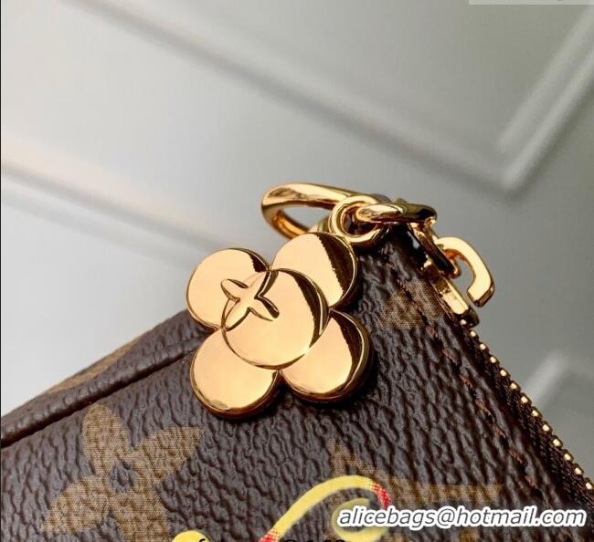 Famous Brand Louis Vuitton Mini Pochette Accessoires bag in Vivienne Winter Holiday Printed M15328 2025