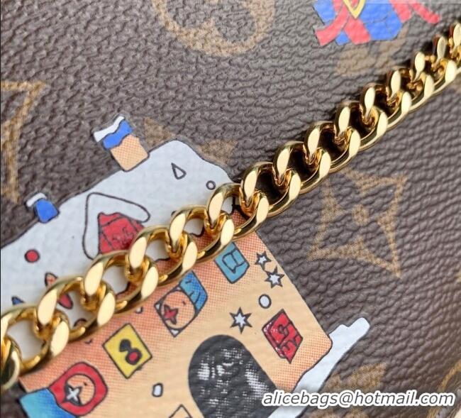 Famous Brand Louis Vuitton Mini Pochette Accessoires bag in Vivienne Winter Holiday Printed M15328 2025