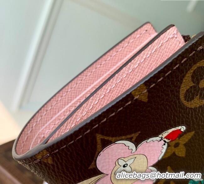 Low Price Louis Vuitton Vivienne Winter Holiday Lisa Wallet Monogram Canvas/Snowy Pearl Pink M15334 2025