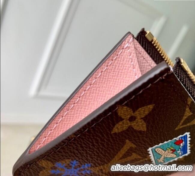 Promotional Louis Vuitton Vivenne Winter Holiday Romy Card Holder Monogram Canvas/Snowy Pearl Pink M15333 2025