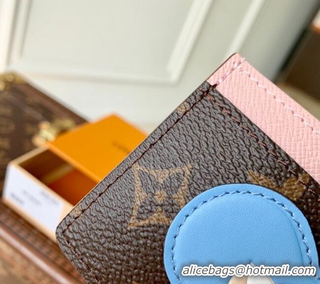 Super Quality Louis Vuitton Vivienne Card Holder Monogram Canvas/Snowy Pearl Pink M15345 2025