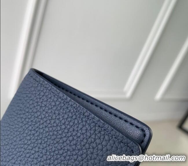 Best Grade Louis Vuitton Pocket Organizer Wallet in Waxy calfskin leather M25984 Navy Blue 2025