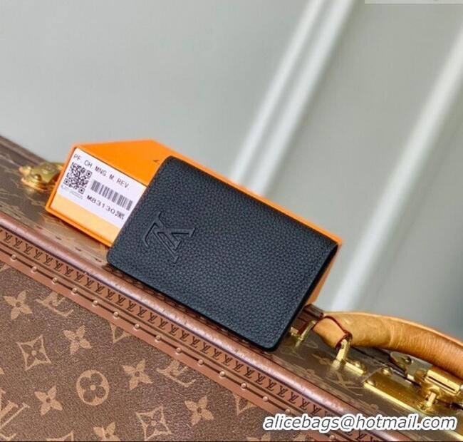 Good Product Louis Vuitton Pocket Organizer Wallet in Waxy calfskin leather M25951 Black 2025