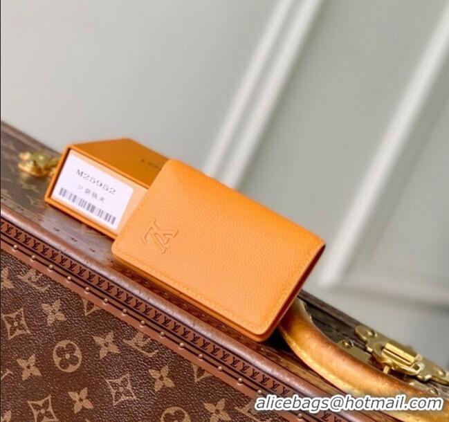 Shop Grade Louis Vuitton Pocket Organizer Wallet in Waxy calfskin leather M25952 Yellow 2025