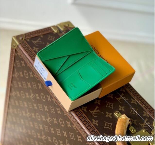 Pretty Style Louis Vuitton Pocket Organizer Wallet in Waxy calfskin leather 25117 Green 2025
