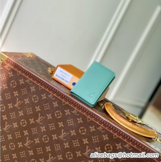 Shop Discount Louis Vuitton Pocket Organizer Wallet in Waxy calfskin leather M25953 Blue 2025