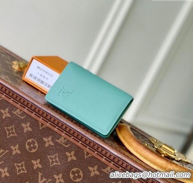 Shop Discount Louis Vuitton Pocket Organizer Wallet in Waxy calfskin leather M25953 Blue 2025