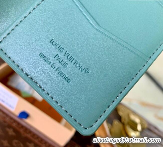Shop Discount Louis Vuitton Pocket Organizer Wallet in Waxy calfskin leather M25953 Blue 2025