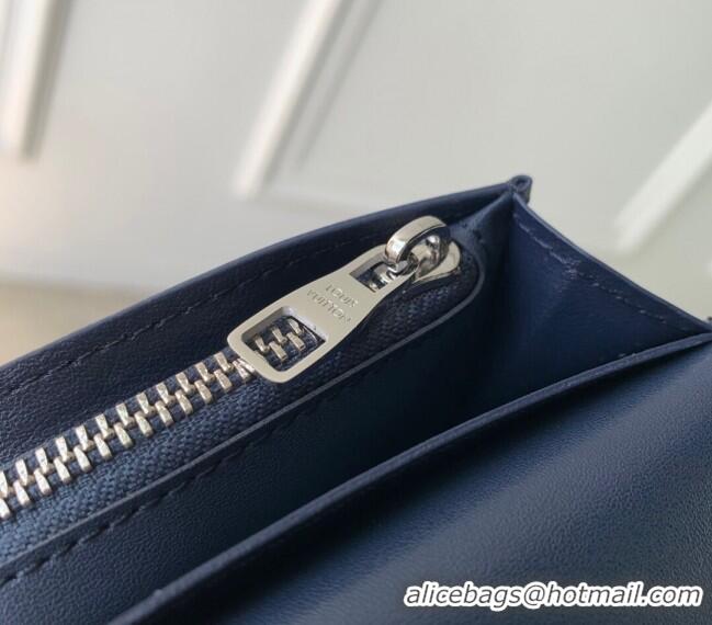 Low Price Louis Vuitton Brazza Wallet in Grained Leather M25978 Navy Blue 2025