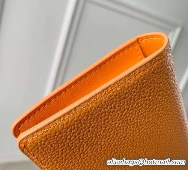 Buy Fashionable Louis Vuitton Brazza Wallet in Grained Leather M25940 Yellow 2025