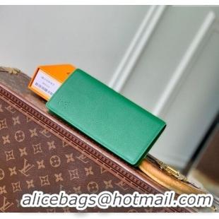 Grade Quality Louis Vuitton Brazza Wallet in Grained Leather M25942 Green 2025