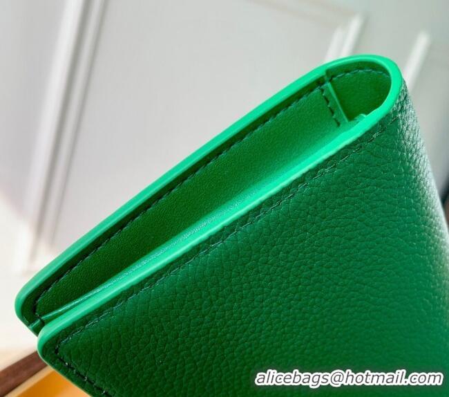 Grade Quality Louis Vuitton Brazza Wallet in Grained Leather M25942 Green 2025