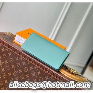 Best Price Louis Vuitton Brazza Wallet in Grained Leather M25941 Blue 2025
