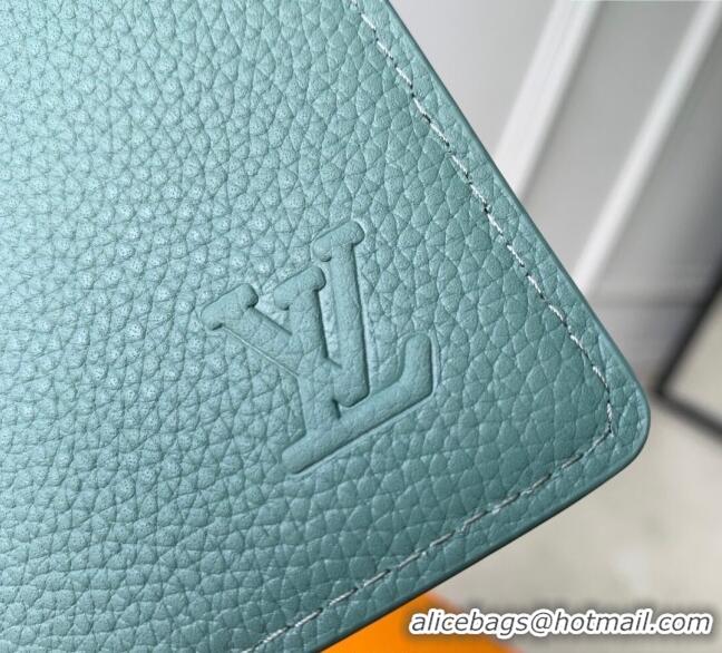 Best Price Louis Vuitton Brazza Wallet in Grained Leather M25941 Blue 2025