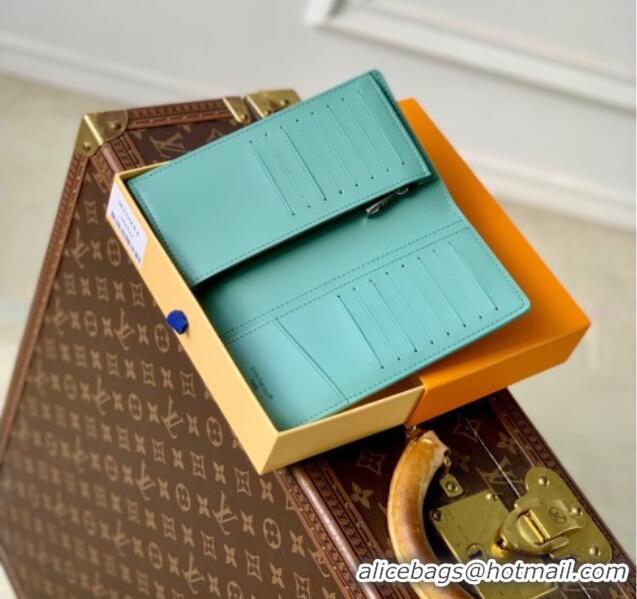 Best Price Louis Vuitton Brazza Wallet in Grained Leather M25941 Blue 2025