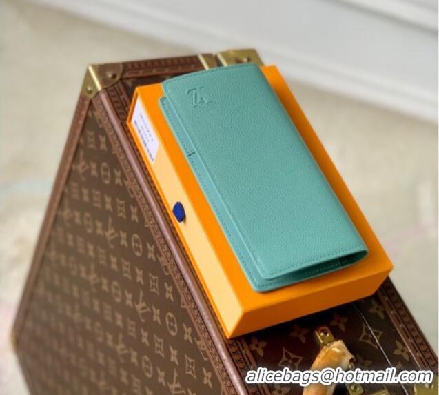 Best Price Louis Vuitton Brazza Wallet in Grained Leather M25941 Blue 2025