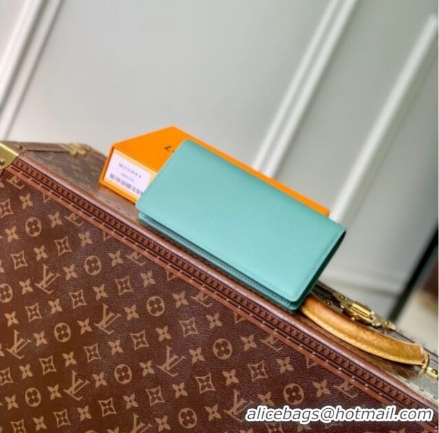 Best Price Louis Vuitton Brazza Wallet in Grained Leather M25941 Blue 2025