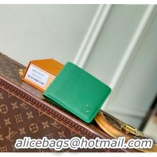 Buy Discount Louis Vuitton Multiple Wallet in Waxy calfskin M25947 Green 2025