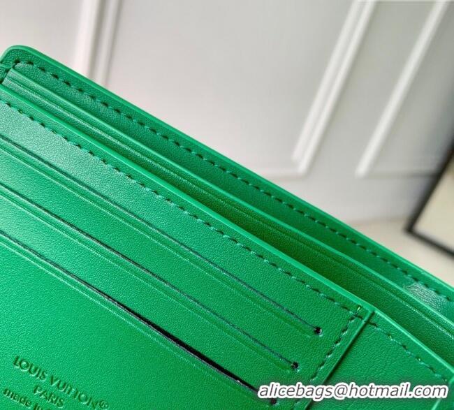 Buy Discount Louis Vuitton Multiple Wallet in Waxy calfskin M25947 Green 2025