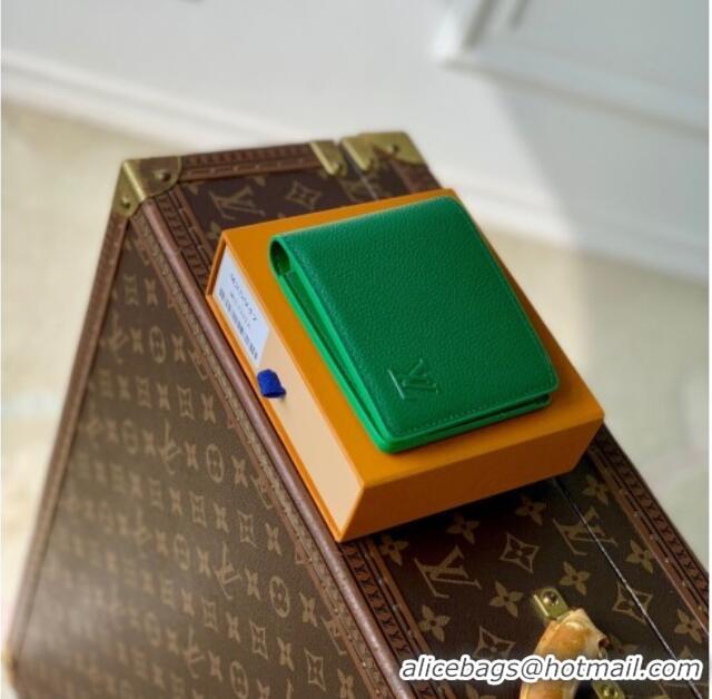 Buy Discount Louis Vuitton Multiple Wallet in Waxy calfskin M25947 Green 2025