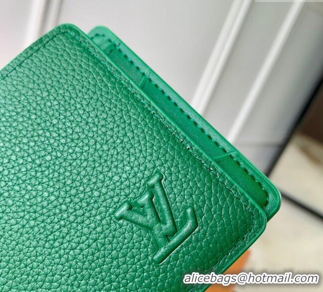 Buy Discount Louis Vuitton Multiple Wallet in Waxy calfskin M25947 Green 2025
