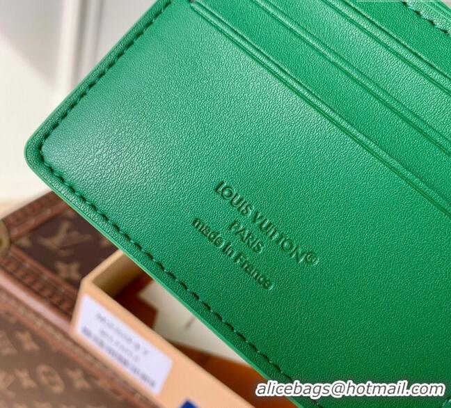 Buy Discount Louis Vuitton Multiple Wallet in Waxy calfskin M25947 Green 2025