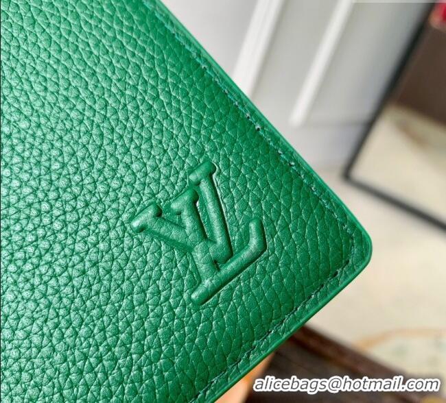 Buy Discount Louis Vuitton Multiple Wallet in Waxy calfskin M25947 Green 2025