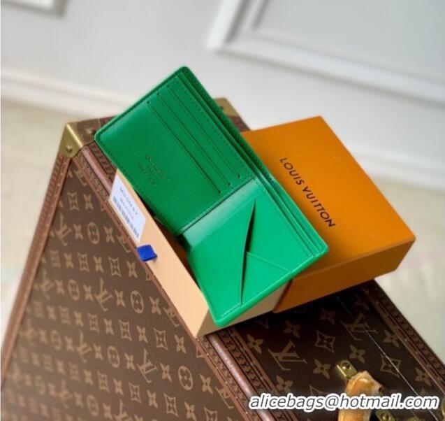 Buy Discount Louis Vuitton Multiple Wallet in Waxy calfskin M25947 Green 2025