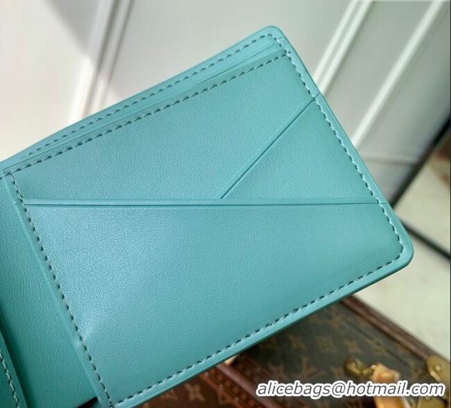 Cheap Discount Louis Vuitton Multiple Wallet in Waxy calfskin M25945 Blue 2025