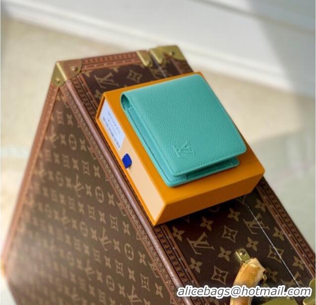 Cheap Discount Louis Vuitton Multiple Wallet in Waxy calfskin M25945 Blue 2025