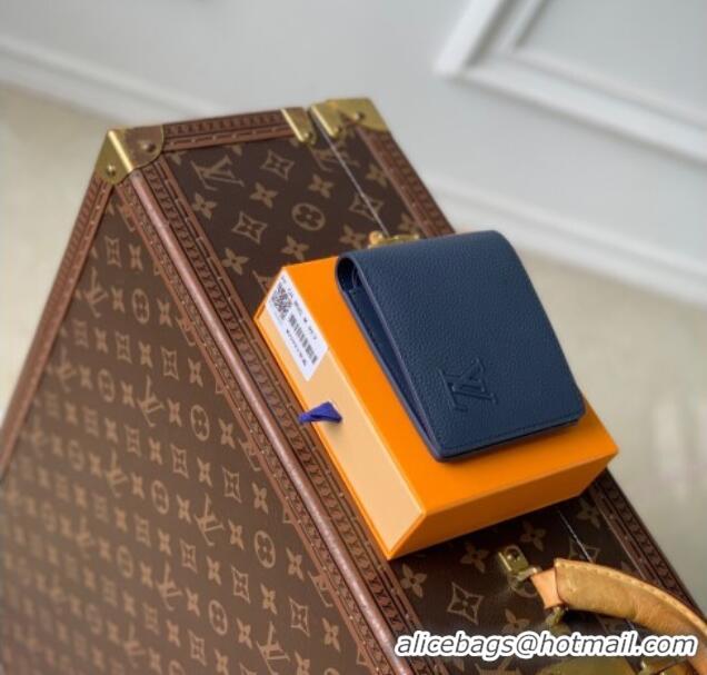 Traditional Specials Louis Vuitton Multiple Wallet in Waxy calfskin M25983 Navy Blue 2025