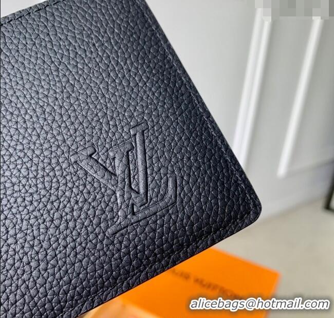 Best Price Louis Vuitton Multiple Wallet in Waxy calfskin M25945 Black 2025