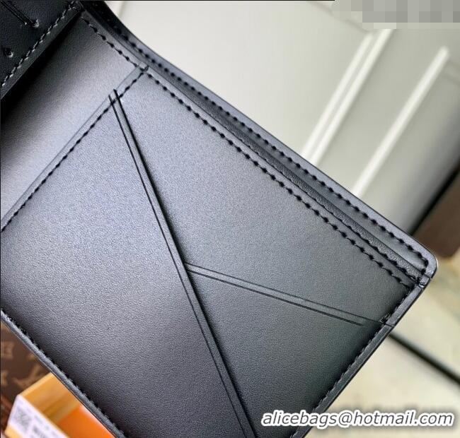 Best Price Louis Vuitton Multiple Wallet in Waxy calfskin M25945 Black 2025