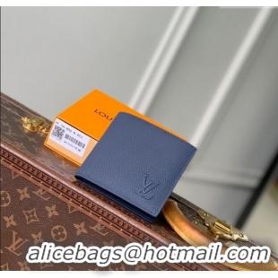 Best Price Louis Vuitton Marco Wallet in Waxy calfskin M25982 Navy Blue 2025