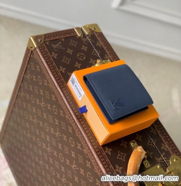 Best Price Louis Vuitton Marco Wallet in Waxy calfskin M25982 Navy Blue 2025