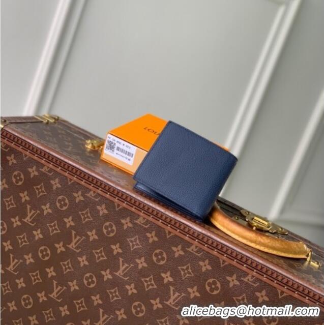 Best Price Louis Vuitton Marco Wallet in Waxy calfskin M25982 Navy Blue 2025