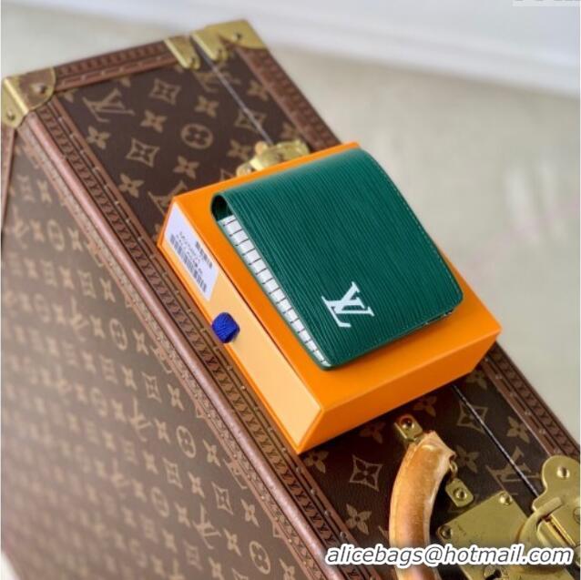 Top Design Louis Vuitton Multiple Wallet in Epi Leather M25801 Green 2025